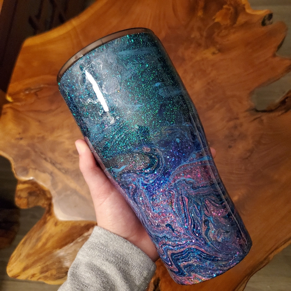 Purple & Blue Swirl Design Tumbler | 30 oz